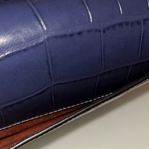 Coach Croc Embossed Brynn Crossbody Navy Style C5631 - Picture 12 of 15